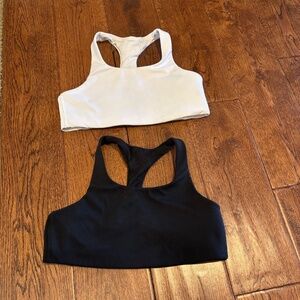 Athleta Girl 2 Cloud Racerback bras size Medium (8-10) white & black